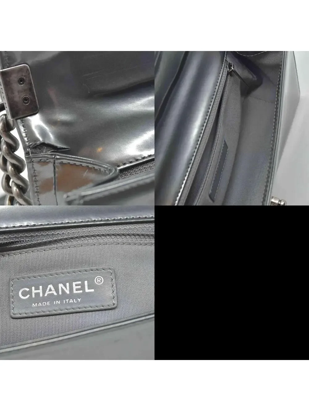 2012 Chanel Medium Boy Electric Patent Leather Logo CC Flap